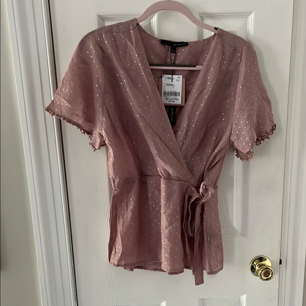 Elegant Pink Wrap Top